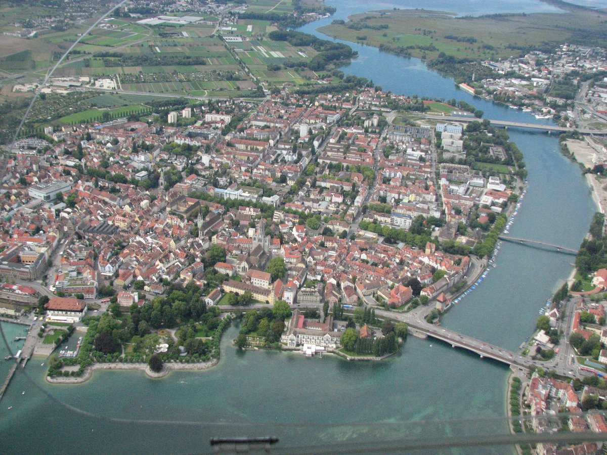 Luftansicht der Altstadt von Konstanz