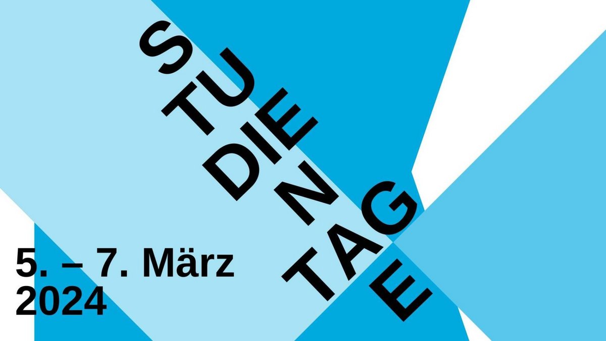 In Blau gehaltenes Plakat der Studientage