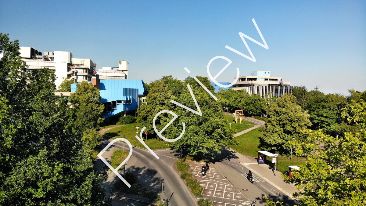 Aerial view of the university (with "Preview" watermark)