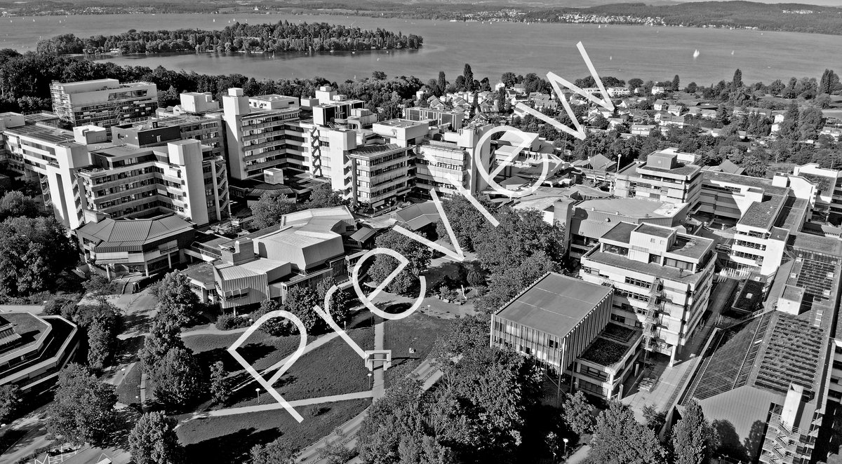Luftaufnahme der Universität (Mit "Preview" Wasserzeichen) Schwarz-Weiß