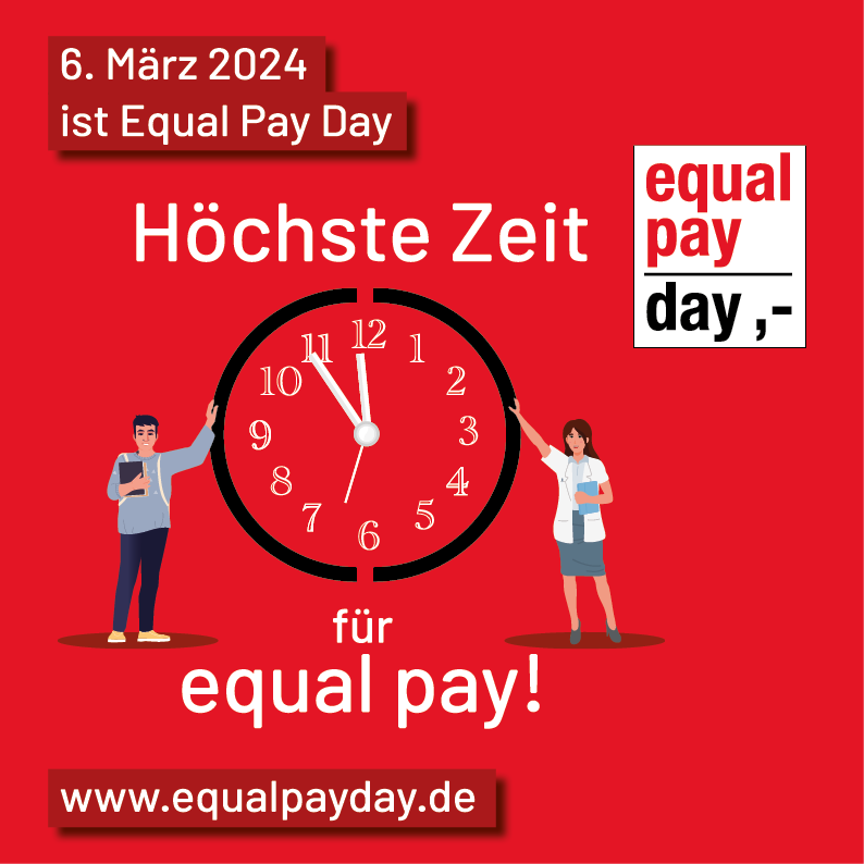 Logo Equal Pay Day 2024: "Höchste Zeit für equal pay!"